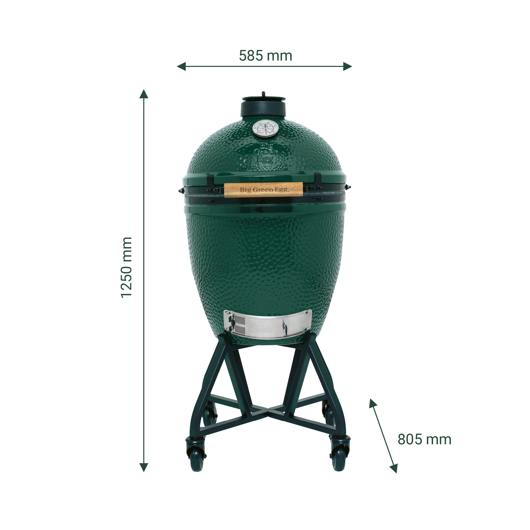 Pack Big Green Egg LARGE sur chariot à roulettes
