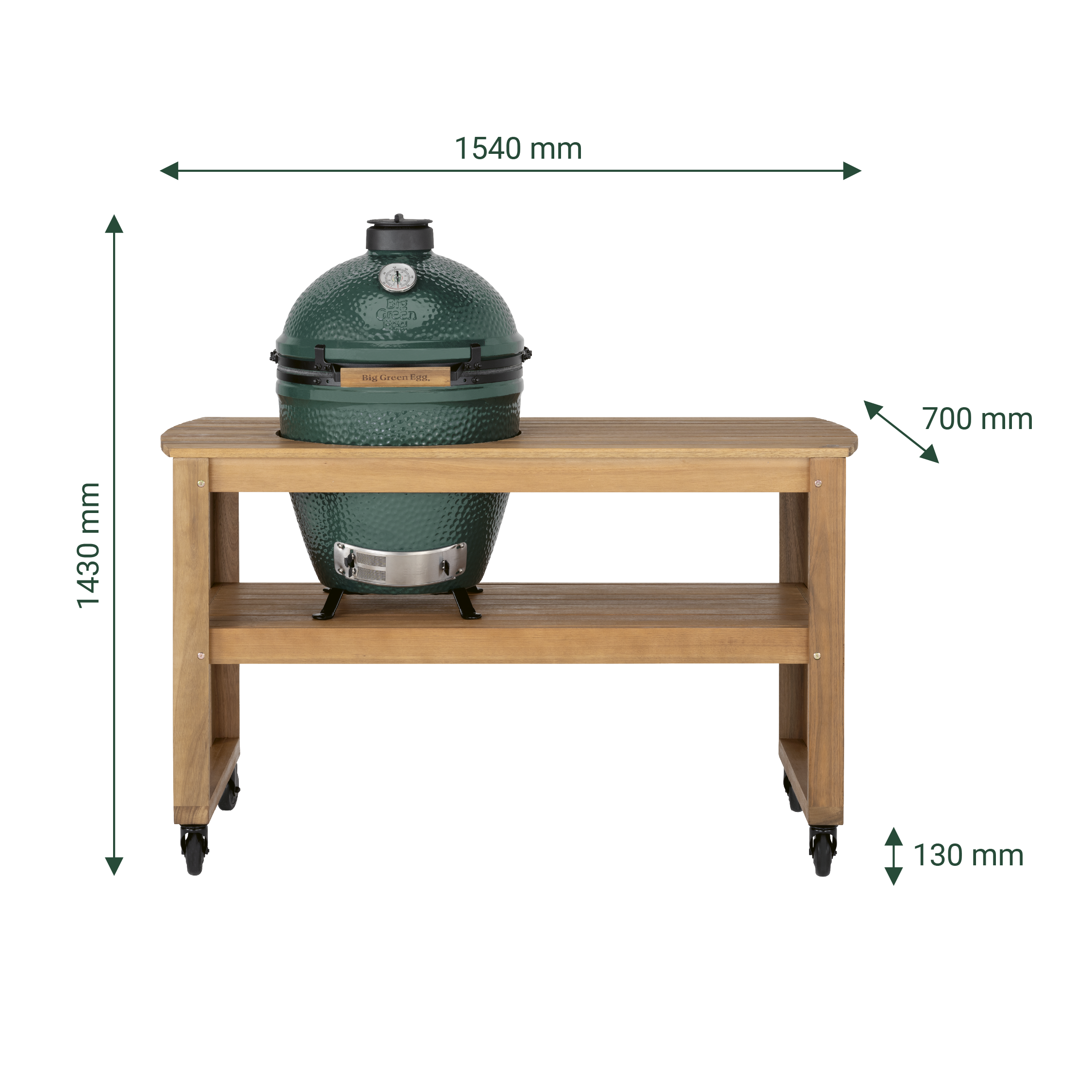 Pack Big Green Egg XL sur table eucalyptus
