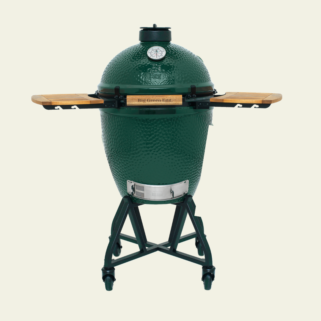 Big Green Egg LARGE sur chariot avec étagères