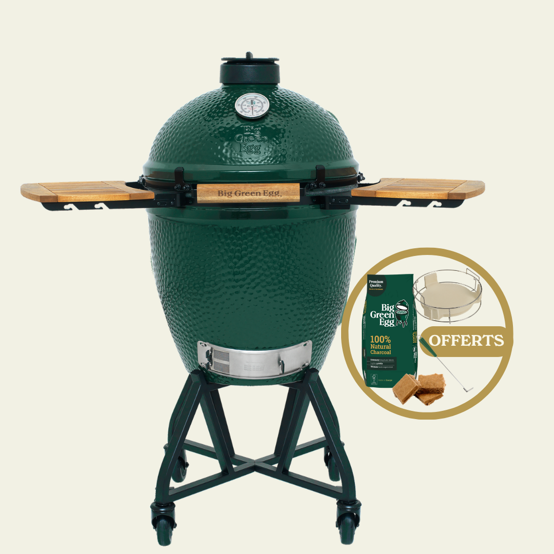 Pack Big Green Egg LARGE sur chariot à roulettes avec étagères