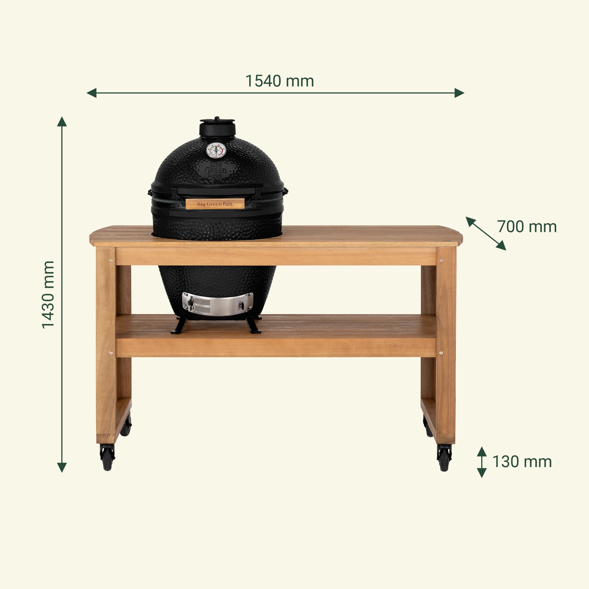 The Onyx Large sur table eucalyptus + 2 demi-grilles fonte offertes