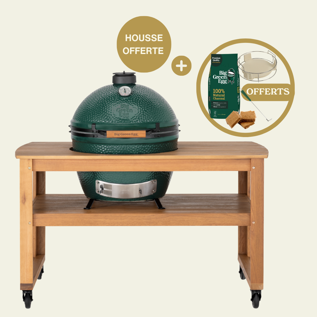 Pack Big Green Egg XL sur table eucalyptus