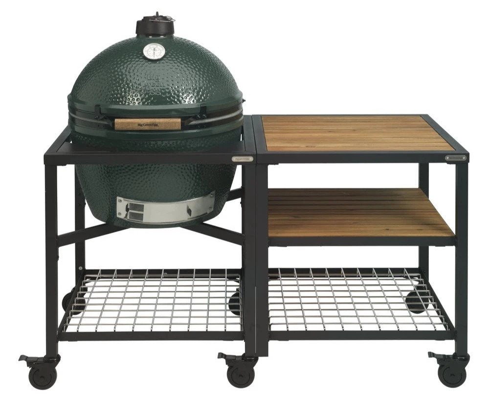 Pack Big Green Egg 2XL sur table modulaire et son meuble d'extension