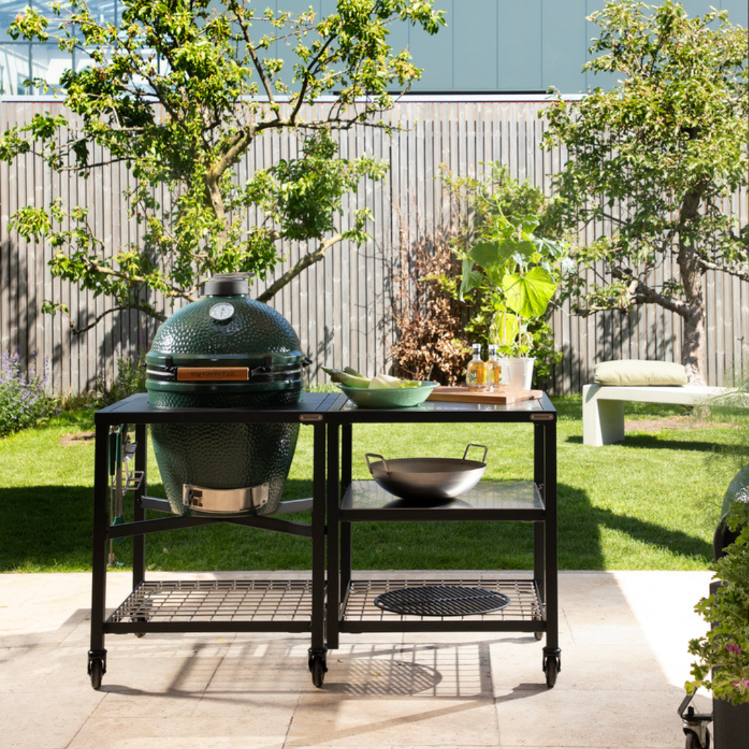 Pack Big Green Egg Large sur table modulaire et son meuble d'extension