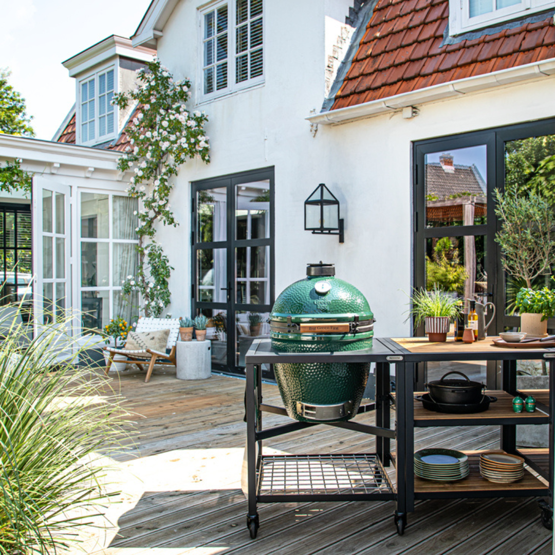 Pack Big Green Egg Large sur table modulaire et son meuble d'extension
