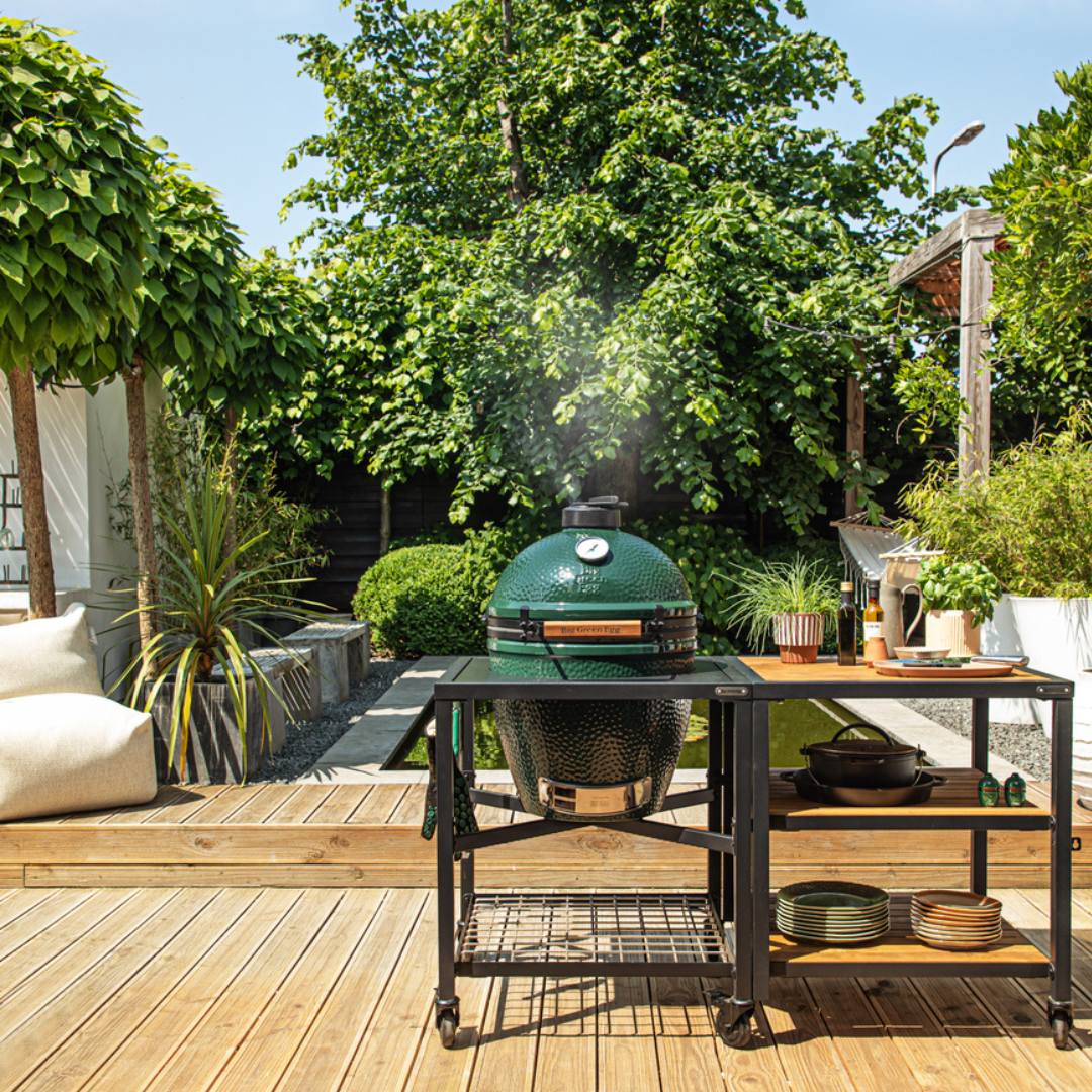 Pack Big Green Egg Large sur table modulaire et son meuble d'extension