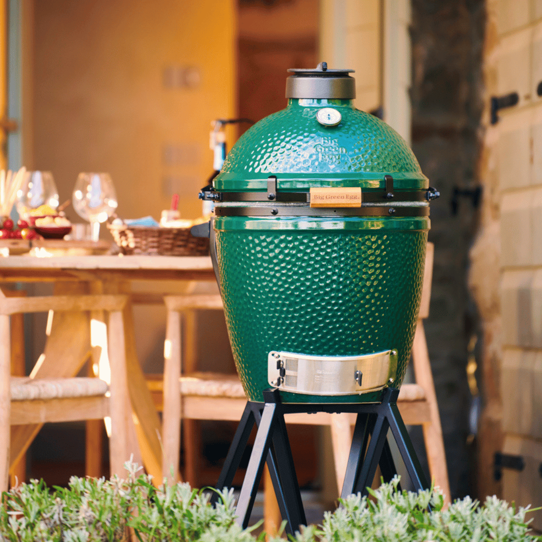 Pack Big Green Egg MEDIUM sur chariot à roulettes