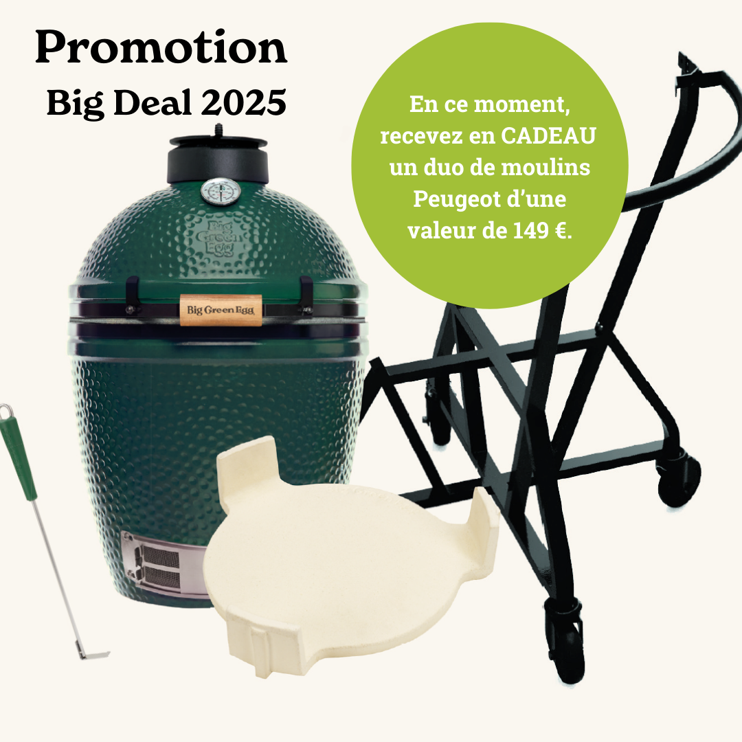 Big Green Egg MEDIUM avec chariot - Pack Promo