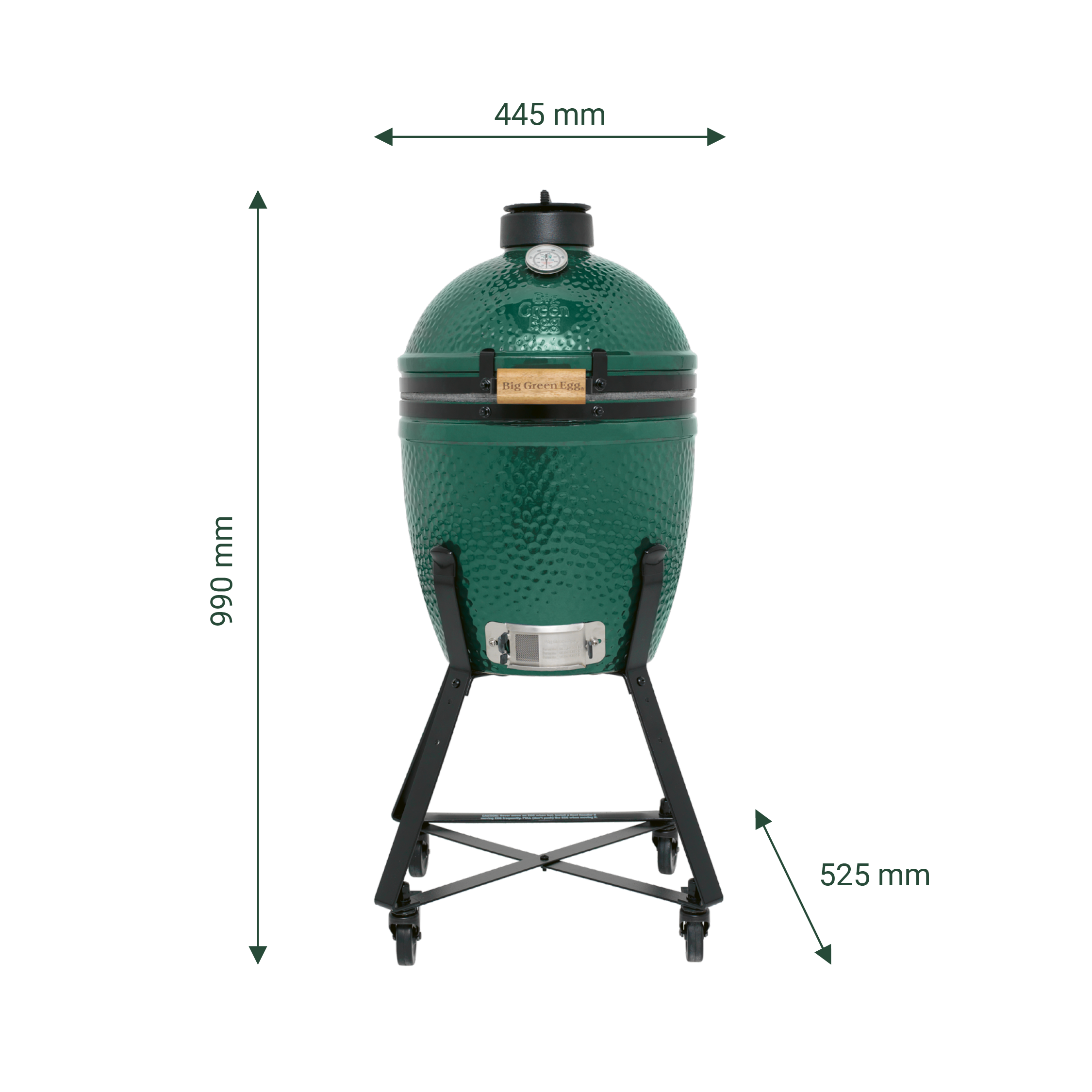 Pack Big Green Egg SMALL sur berceau à roulettes