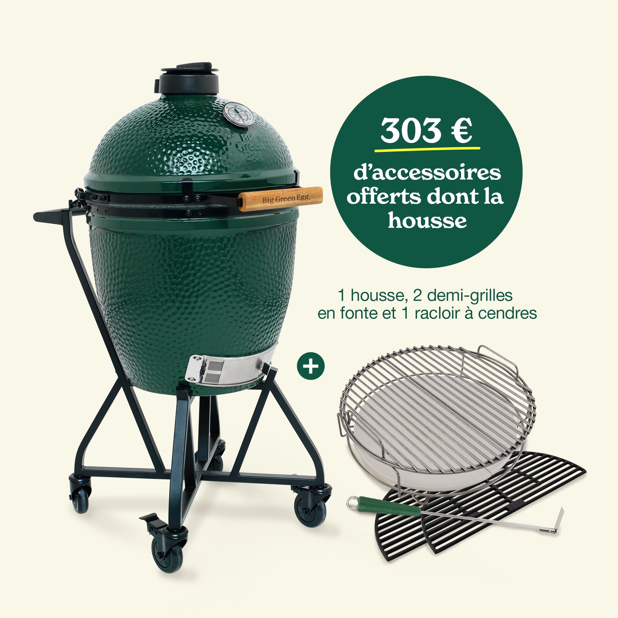 PROMO - Big Green Egg LARGE sur chariot