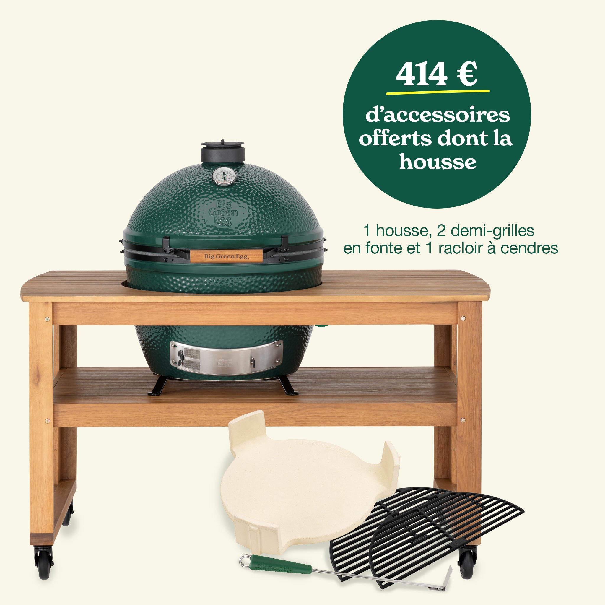 PROMO - Big Green Egg XL sur table eucalyptus